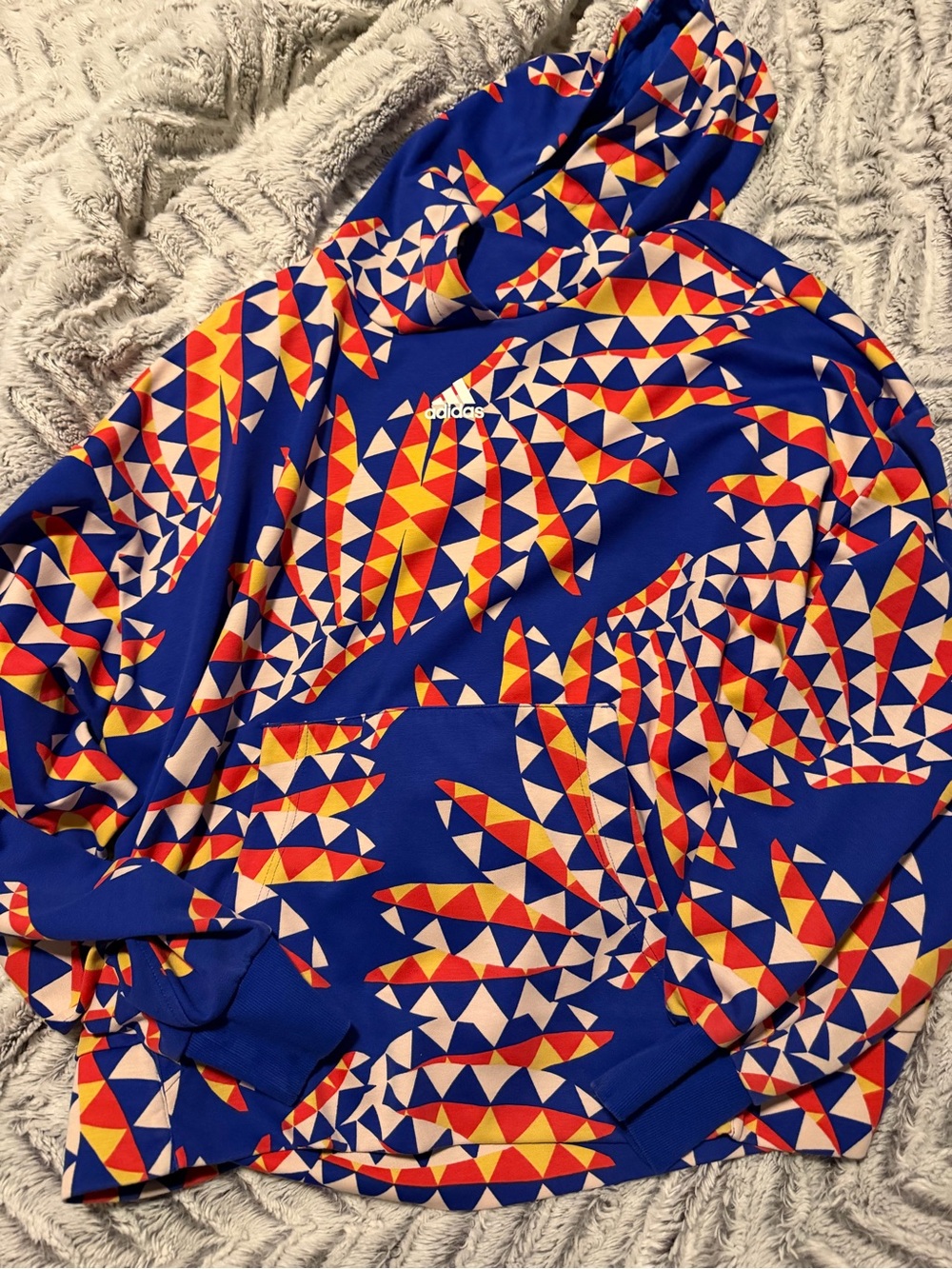 adidas Royal Blue Geometric Hoodie